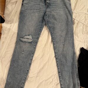 Distressed Blue Jeans